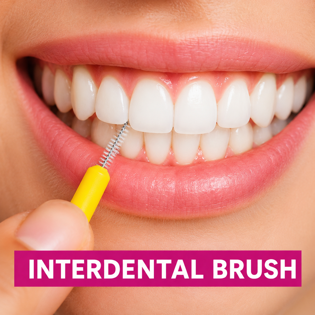 Interdental brush to clean between teeth for better oral hugiene