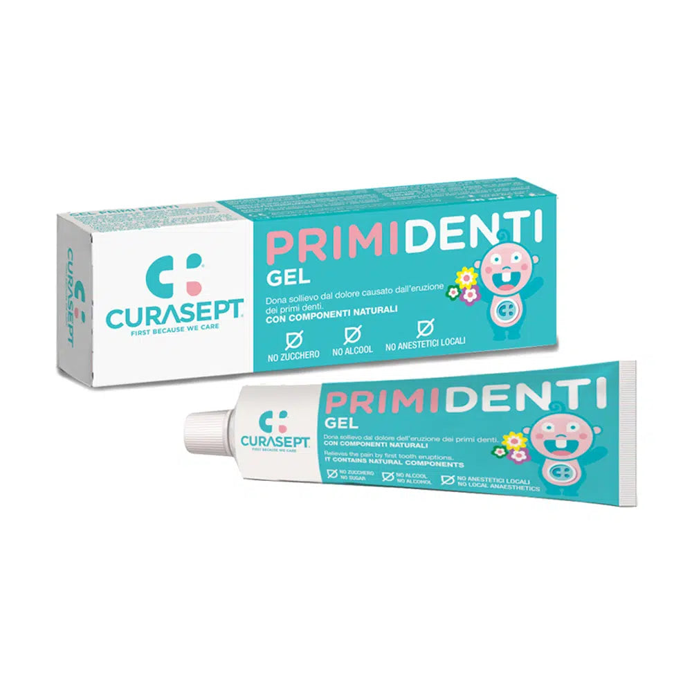 Curasept Primidenti Gel packaging on a white background